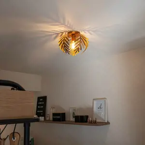 Produkt Vintage stropní lampa zlatá 24 cm - Botanica