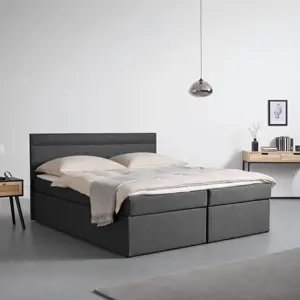 Boxspring postel s topperem Rosa, 180x200 cm, tmavě šedá