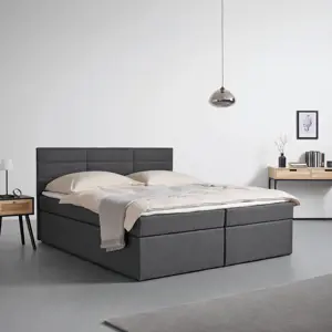 Manželská boxspring postel Lisa, 180x200, tmavě šedá