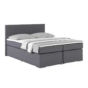 Postel Boxspring NERO PL: 160/200 cm, tmavě šedá