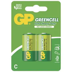 Zinkochloridová baterie GP Greencell R14 (C), 2 ks v blistru